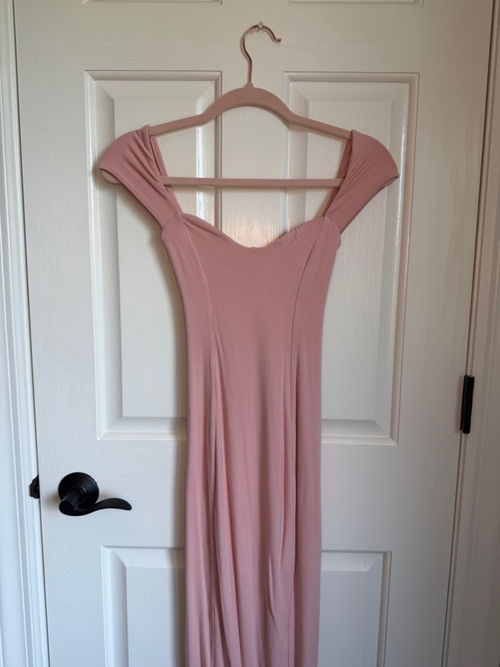 Oh Polly Blush Pink Off-Shoulder Maxi Dress